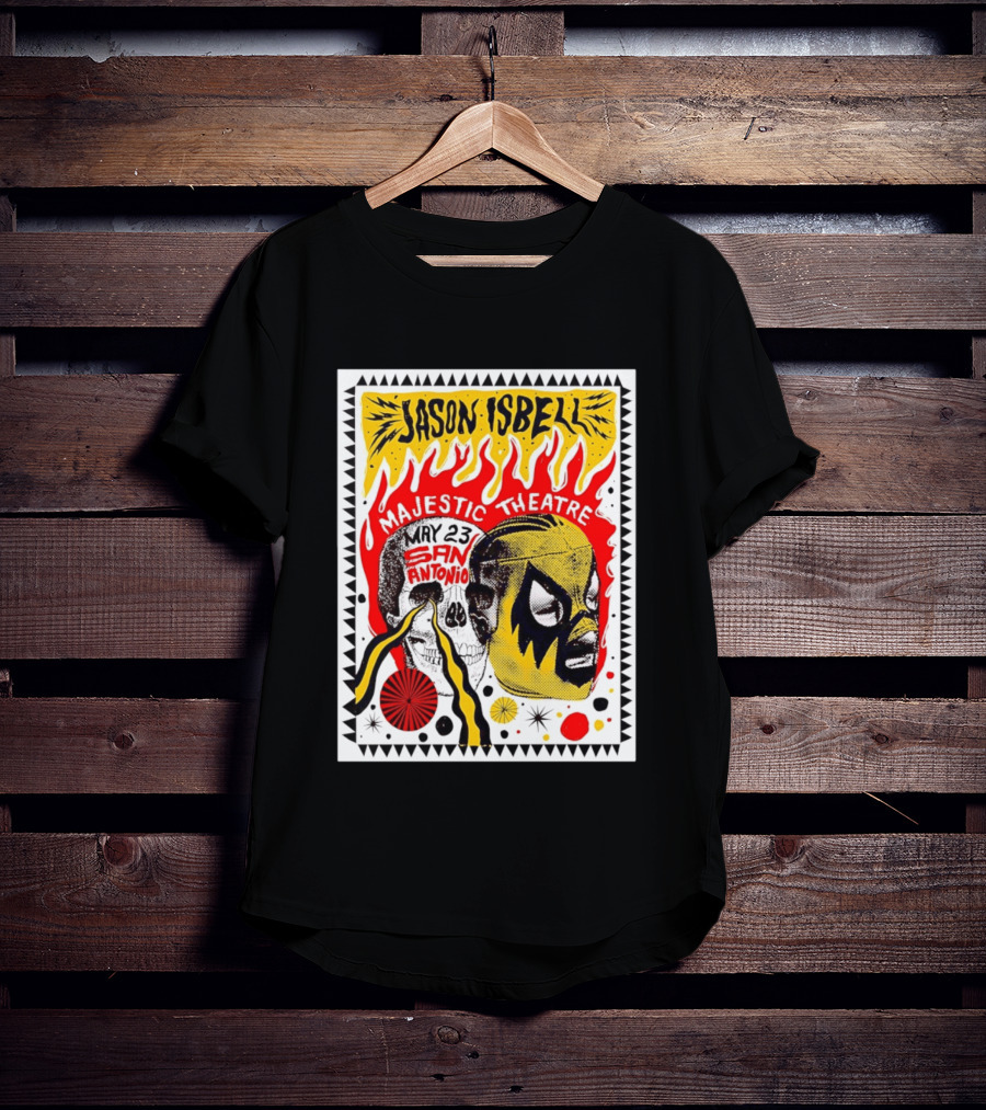 Jason Isbell May 23 San Antonio Majestic Theatre Skull And Mask T-Shirt