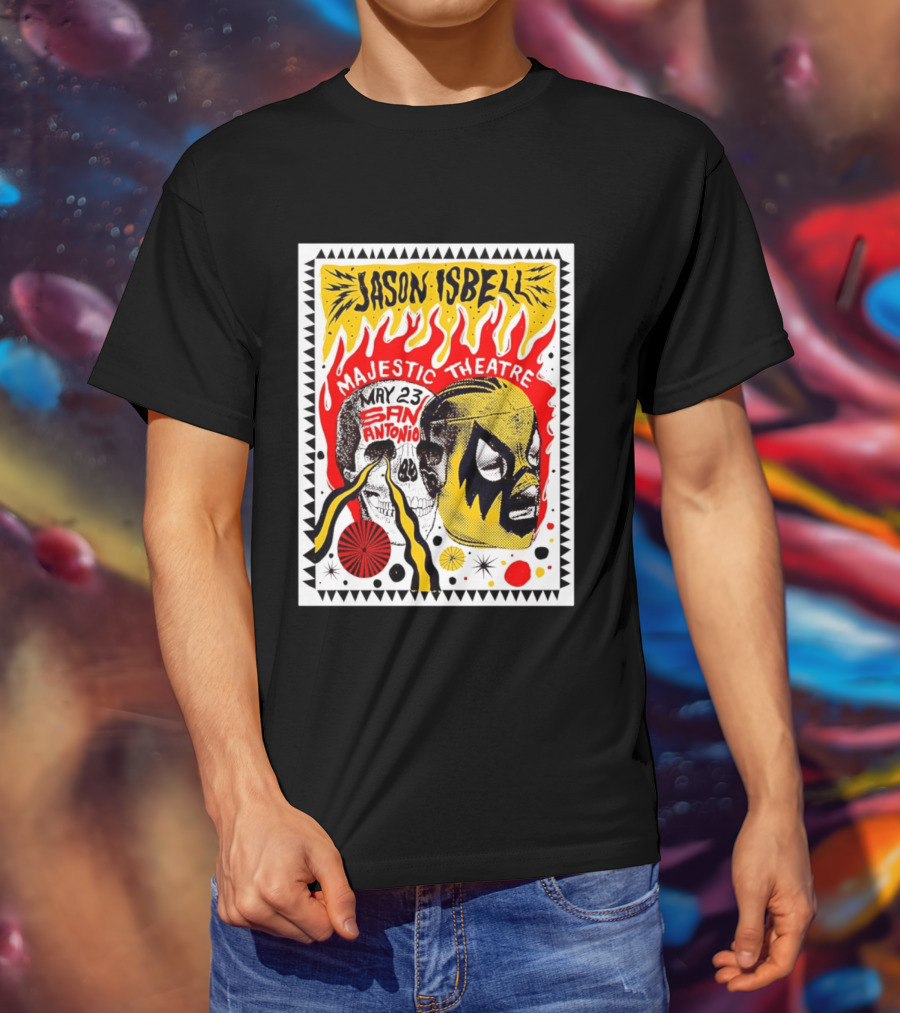 Jason Isbell May 23 San Antonio Majestic Theatre Skull And Mask T-Shirt