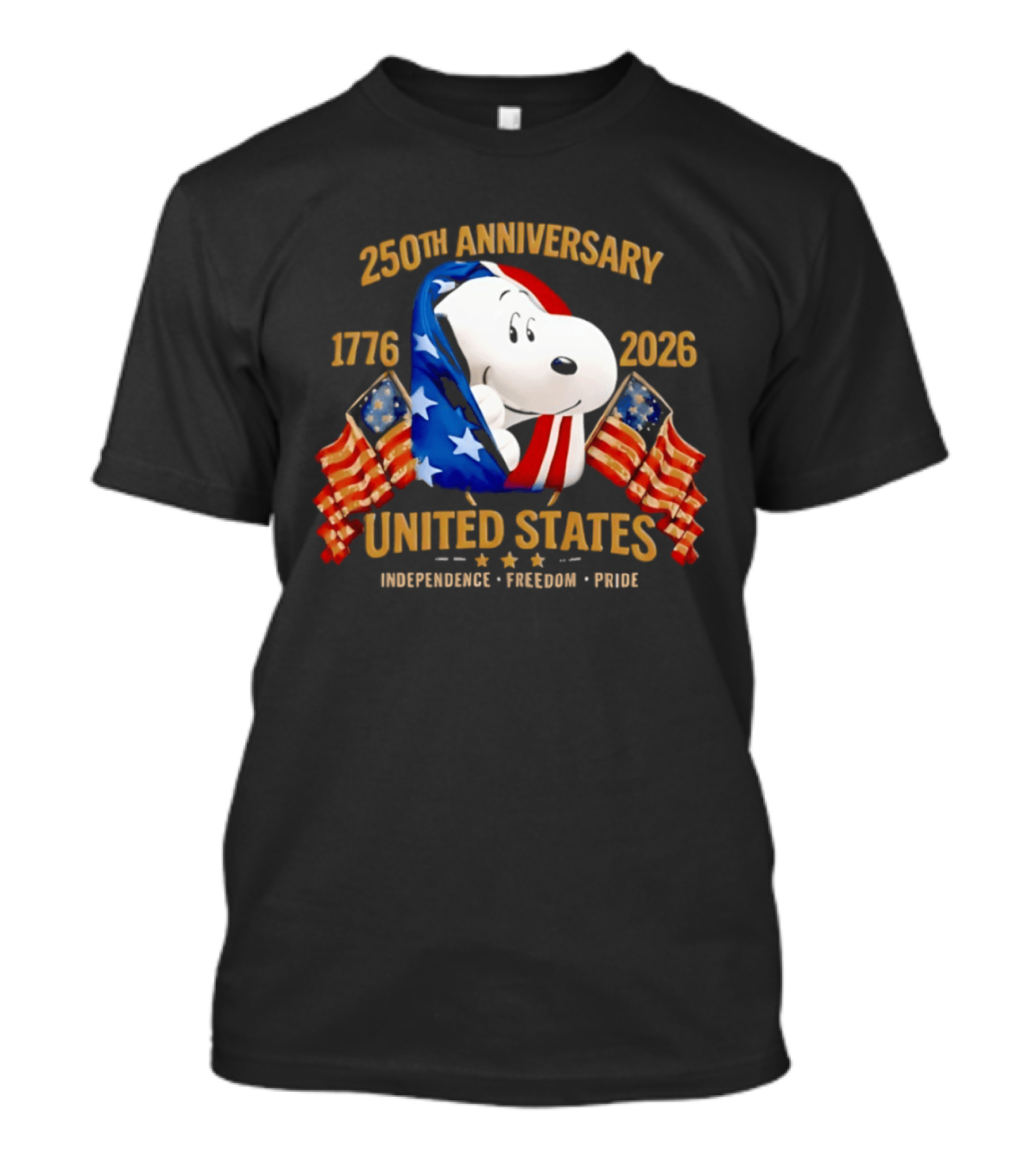 Snoopy 250th Anniversary United States 1776 2026 Independence Freedom Pride T-Shirt