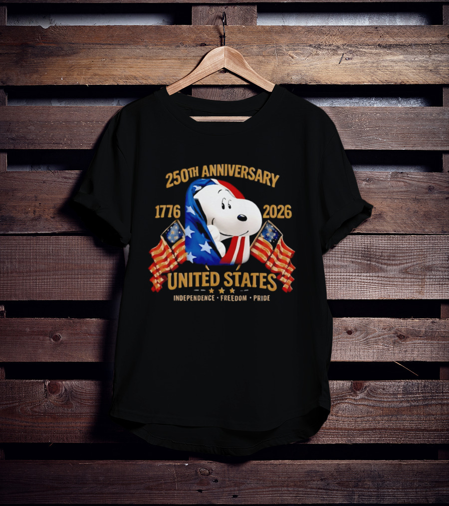 Snoopy 250th Anniversary United States 1776 2026 Independence Freedom Pride T-Shirt