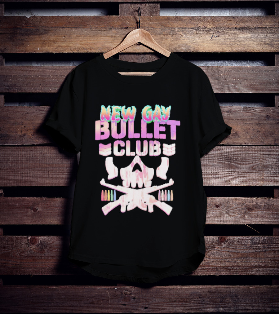 New Gay Bullet Club Skull Rainbow Pride T-Shirt