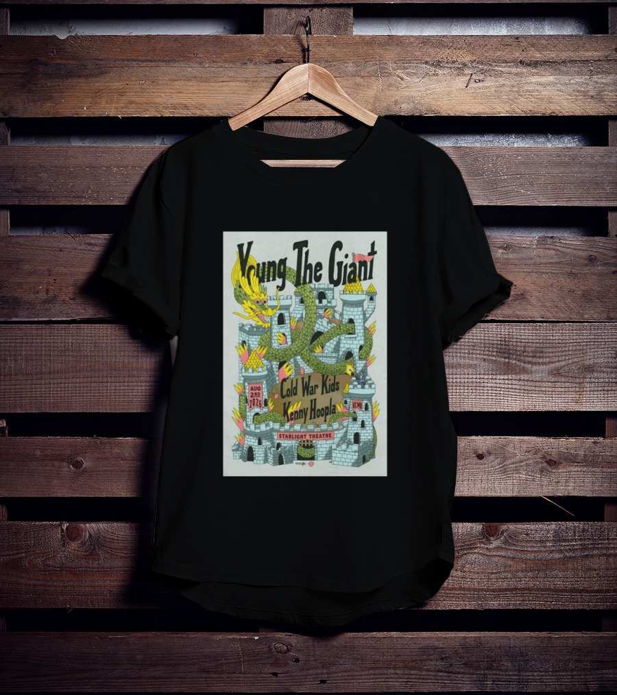 Young The Giant Aug 2 2026 Starlight Theatre Kansas City MO Cold War Kids KennyHoopla Dragon Castle T-Shirt