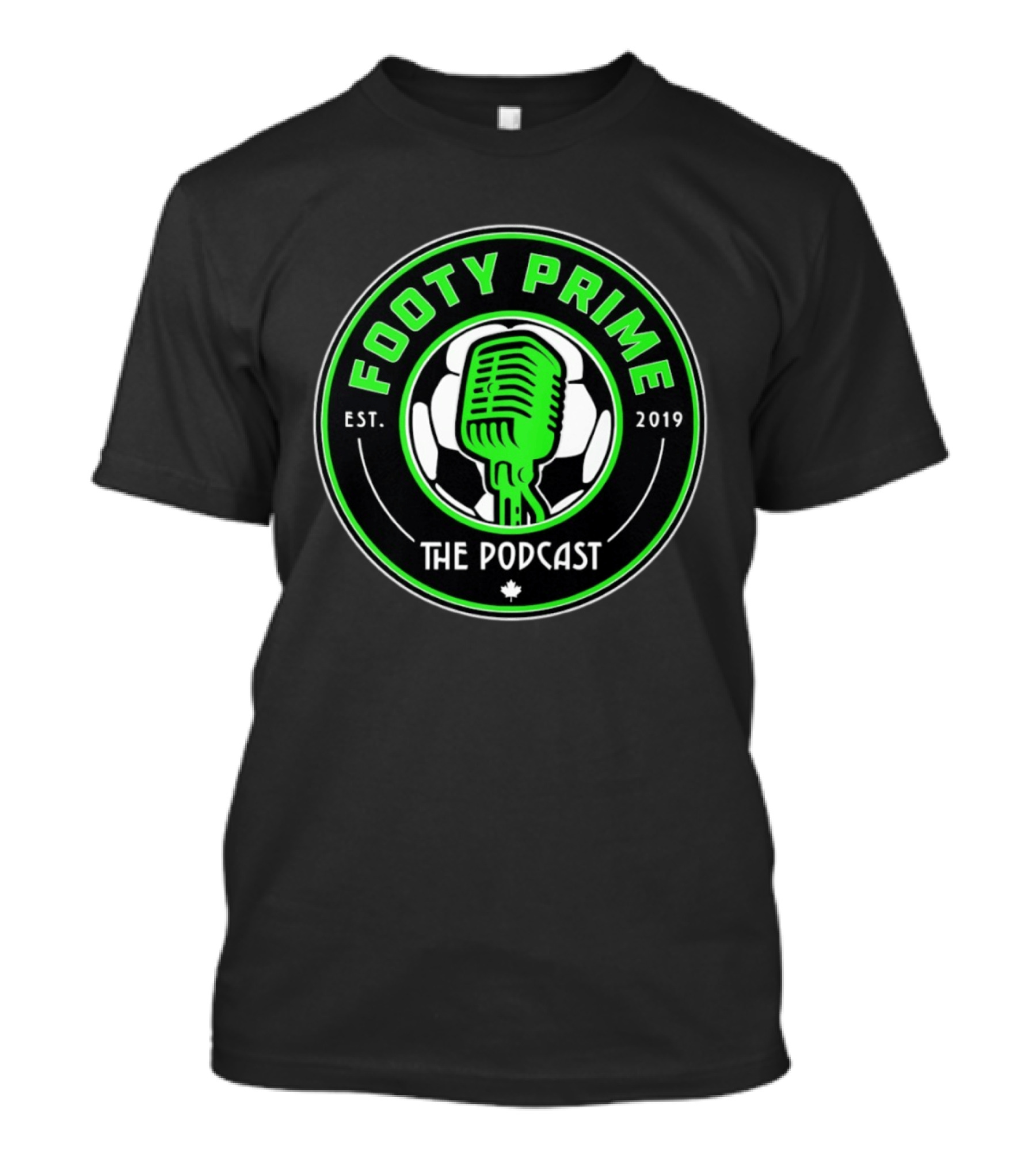 Footy Prime Podcast Est 2019 Soccer Microphone T-Shirt