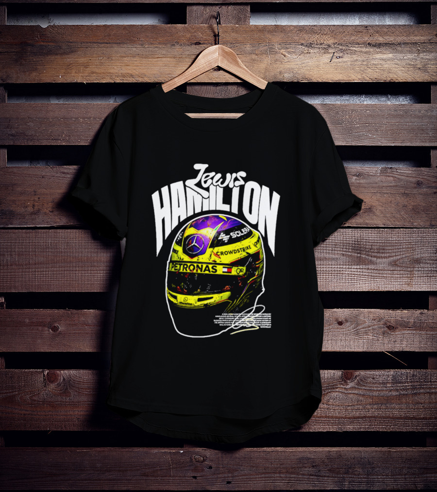 Jewis Hamilton Petronas Racing Helmet 2024 Mercedes T-Shirt