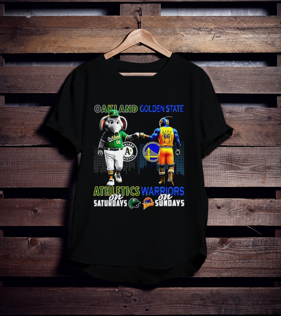 Oakland Athletics Saturdays Fist Bump Golden State Warriors Sundays 2026 T-Shirt