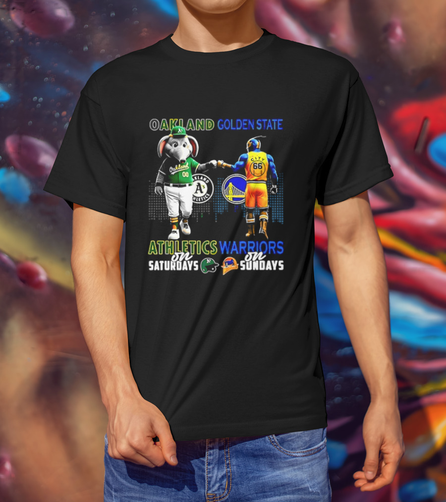 Oakland Athletics Saturdays Fist Bump Golden State Warriors Sundays 2026 T-Shirt