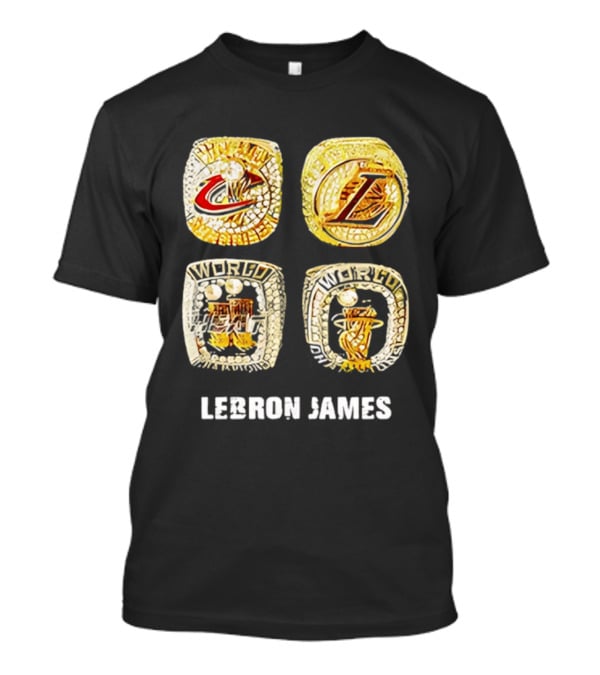 Lebron James World Rings Cleveland Los Angeles 2026 T-Shirt