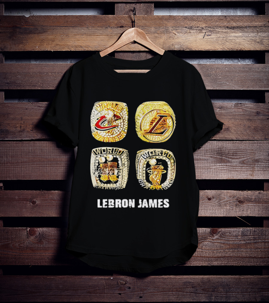Lebron James World Rings Cleveland Los Angeles 2026 T-Shirt