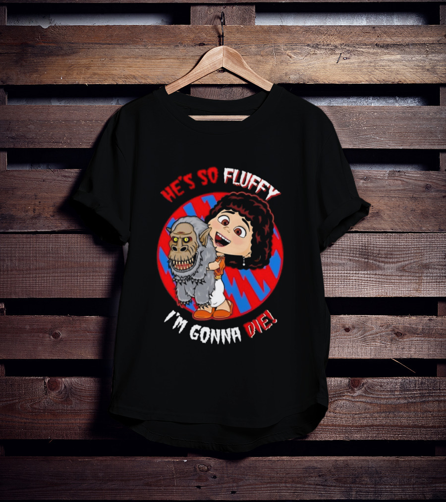 He's So Fluffy I'm Gonna Die Monster Hug Red Blue Circle T-Shirt