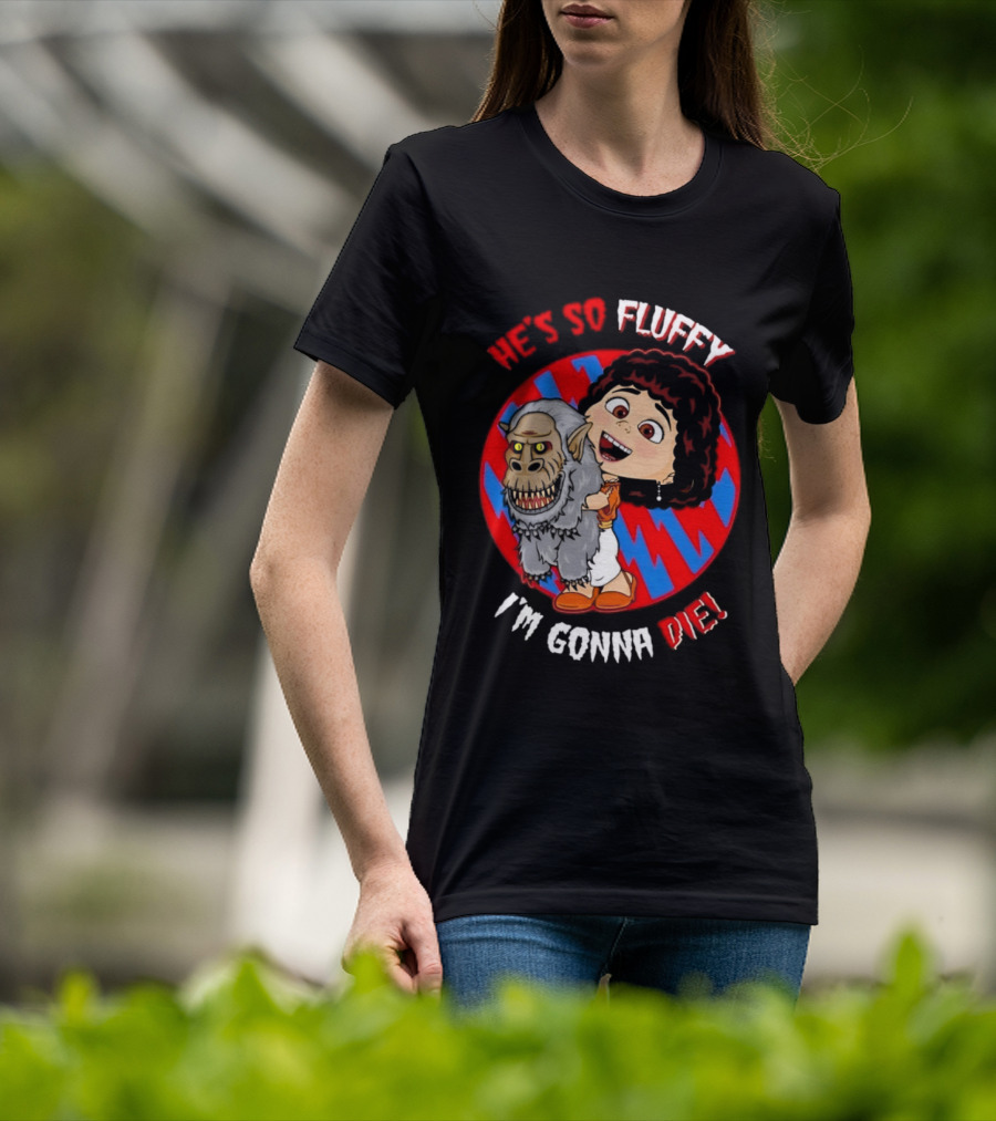 He's So Fluffy I'm Gonna Die Monster Hug Red Blue Circle T-Shirt