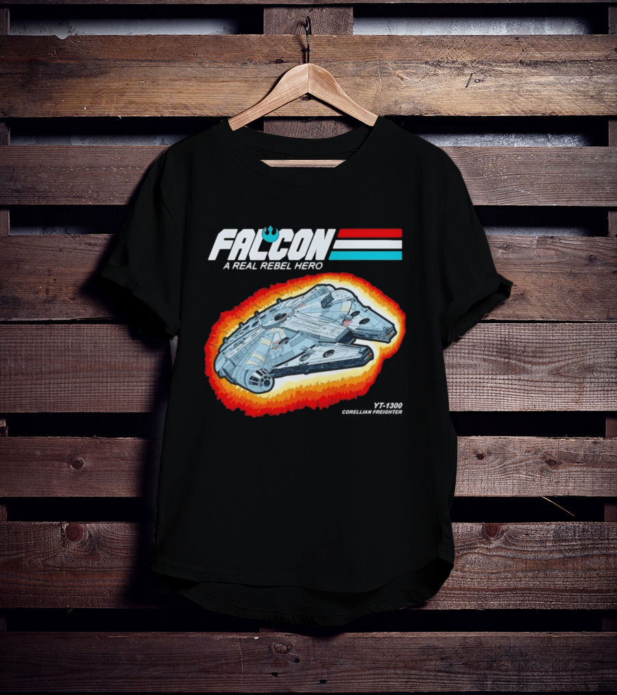 Millennium Falcon A Real Rebel Hero YT 1300 Corellian Freighter GI Joe T-Shirt