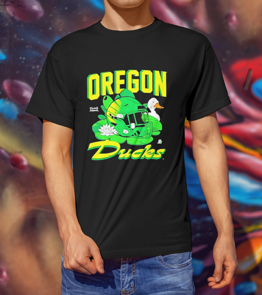 Oregon Ducks Football Helmet And Duck T-Shirt