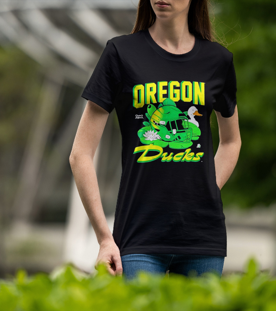 Oregon Ducks Football Helmet And Duck T-Shirt