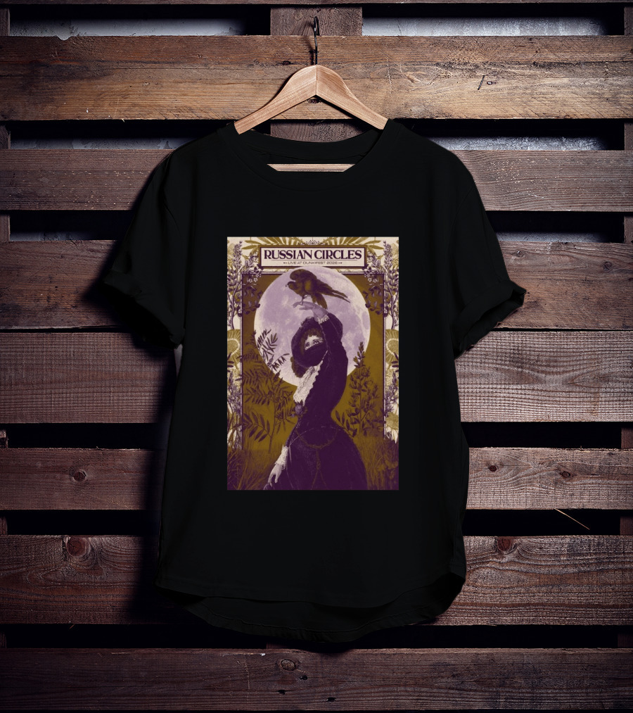Russian Circles Live At Dunk!Fest 2026 Zottegem Belgium Moonlit Woman And Bird T-Shirt