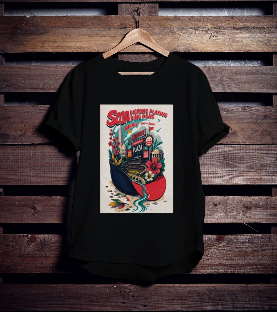 SOJA Pigeons Playing Ping Pong Nationals Park Plaza Stage Washington DC August 1 2026 T-Shirt