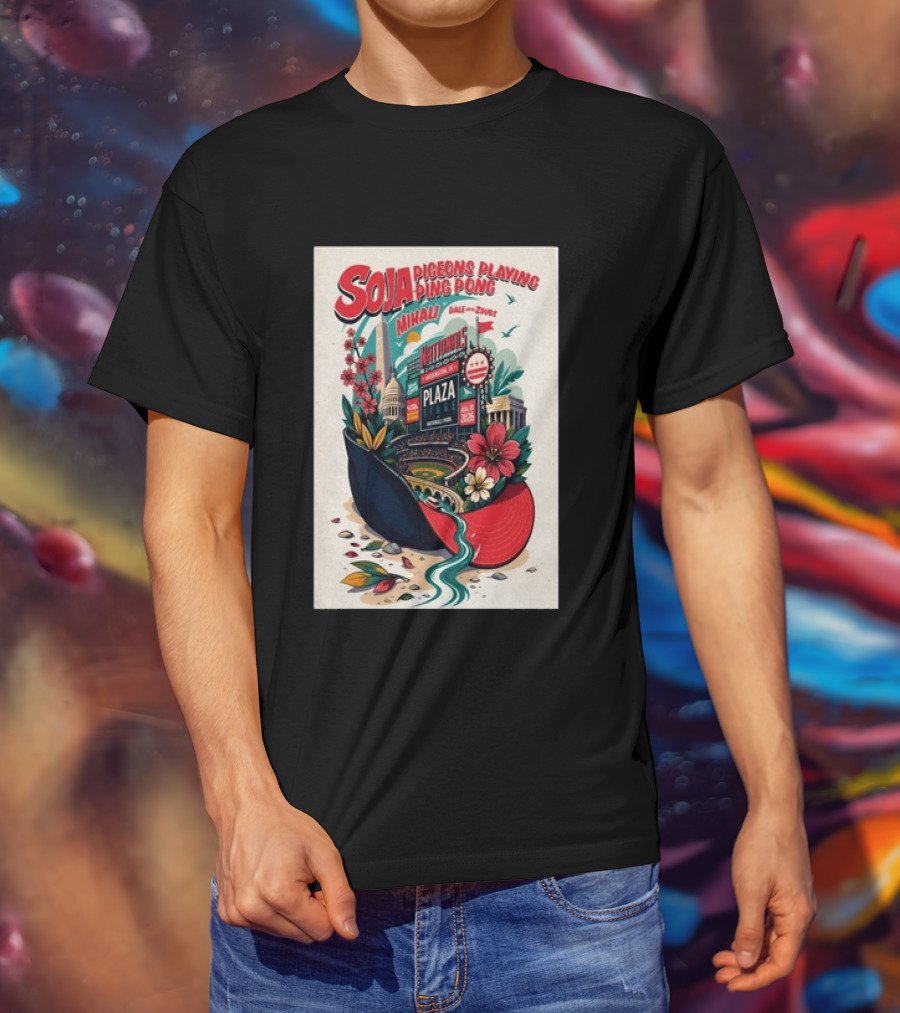 SOJA Pigeons Playing Ping Pong Nationals Park Plaza Stage Washington DC August 1 2026 T-Shirt