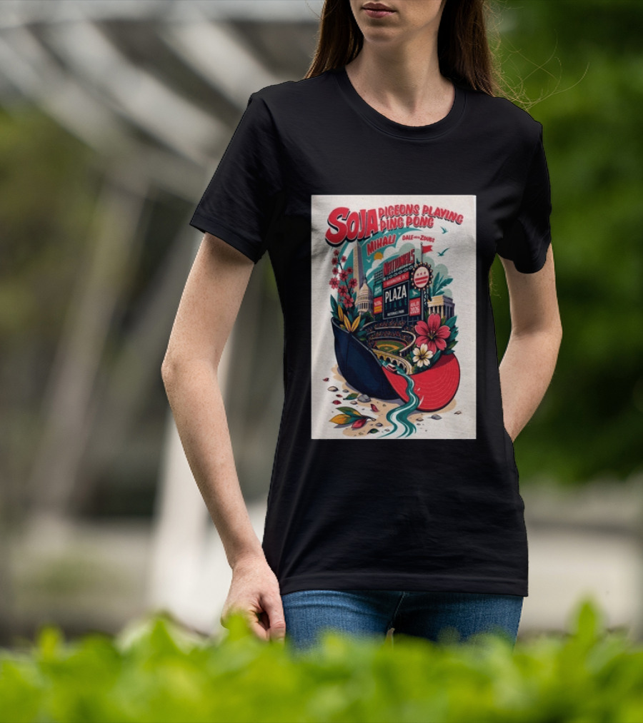 SOJA Pigeons Playing Ping Pong Nationals Park Plaza Stage Washington DC August 1 2026 T-Shirt