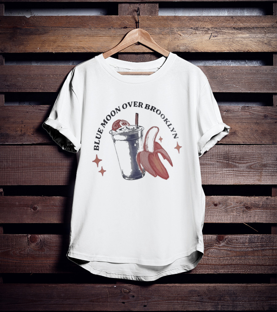 Blue Moon Over Brooklyn Banana Drink Astronaut T-Shirt