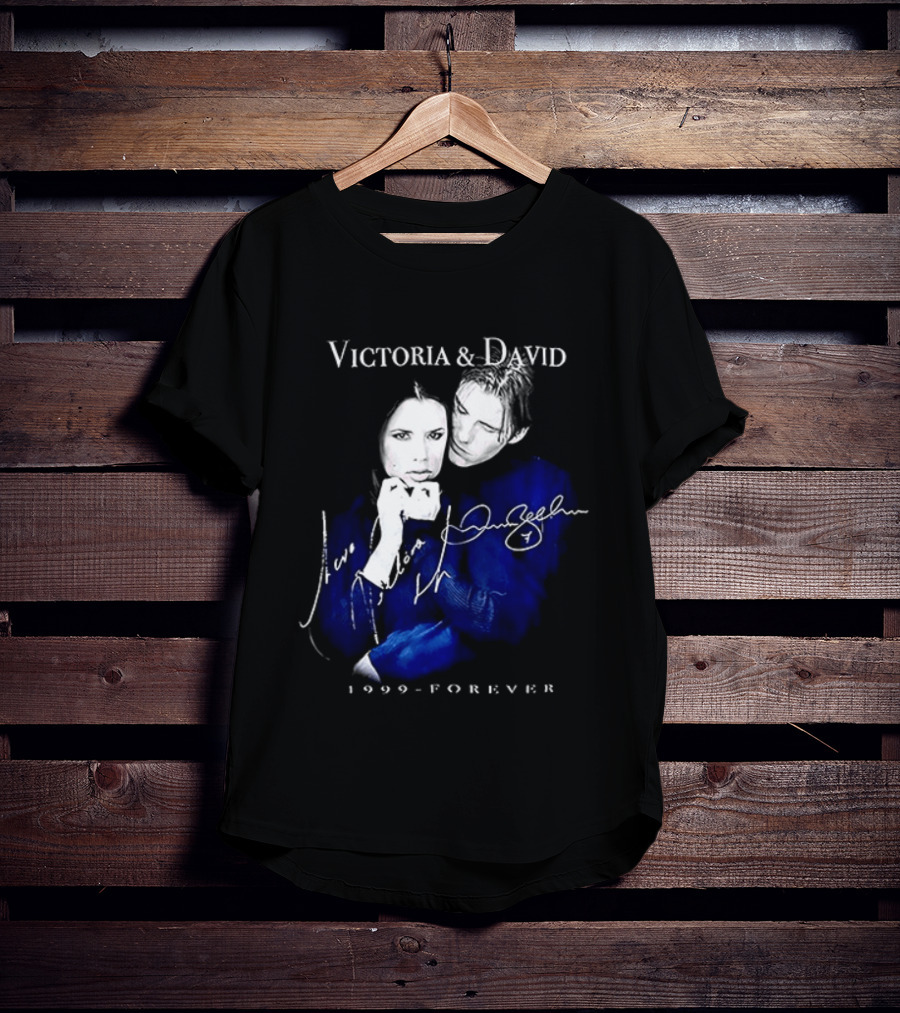 Victoria And David Beckham 1999 Forever Signatures T-Shirt