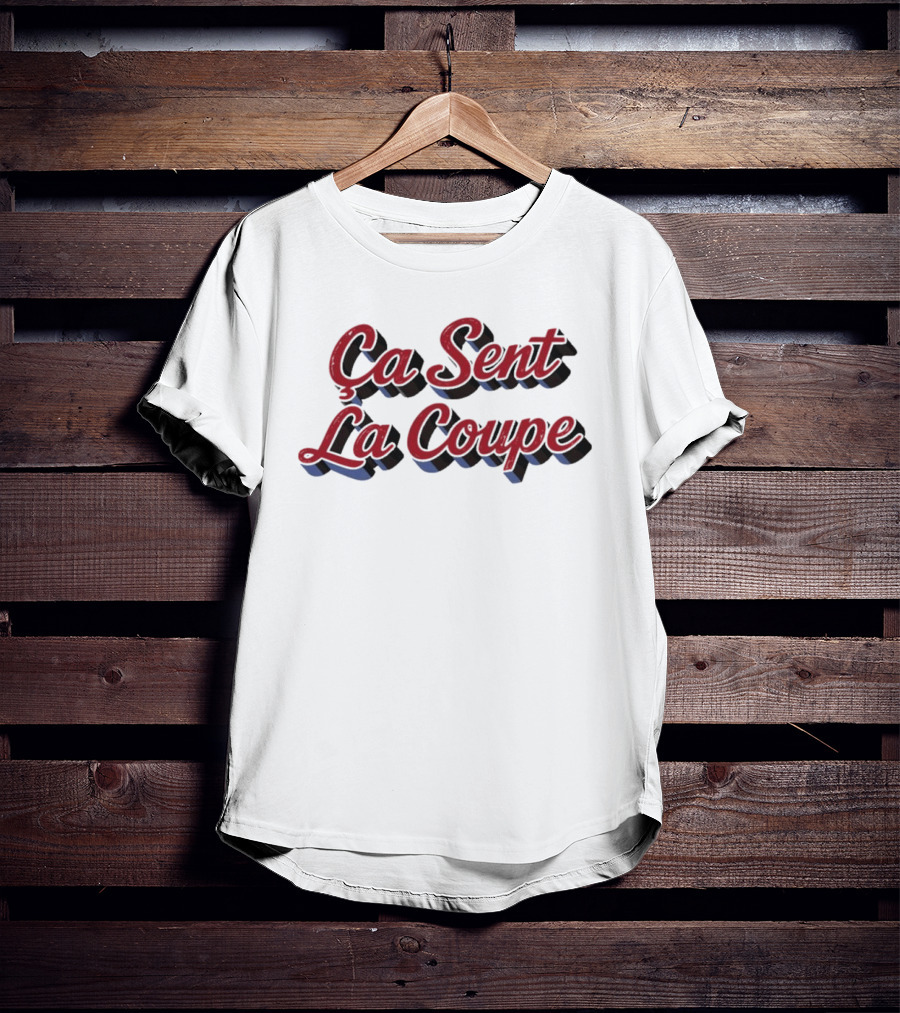 Ça Sent La Coupe Vintage French Phrase 3D Red T-Shirt