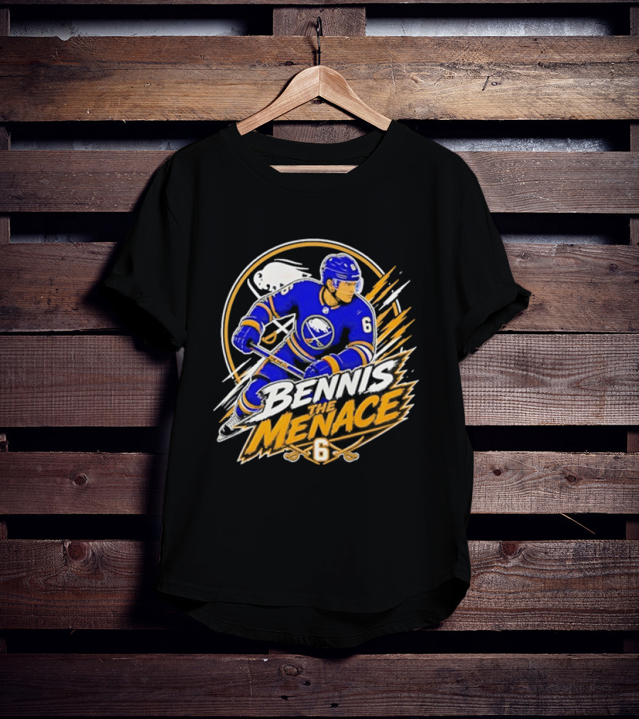 Zach Benson Buffalo Sabres Bennis Menace 6 Hockey Player T-Shirt