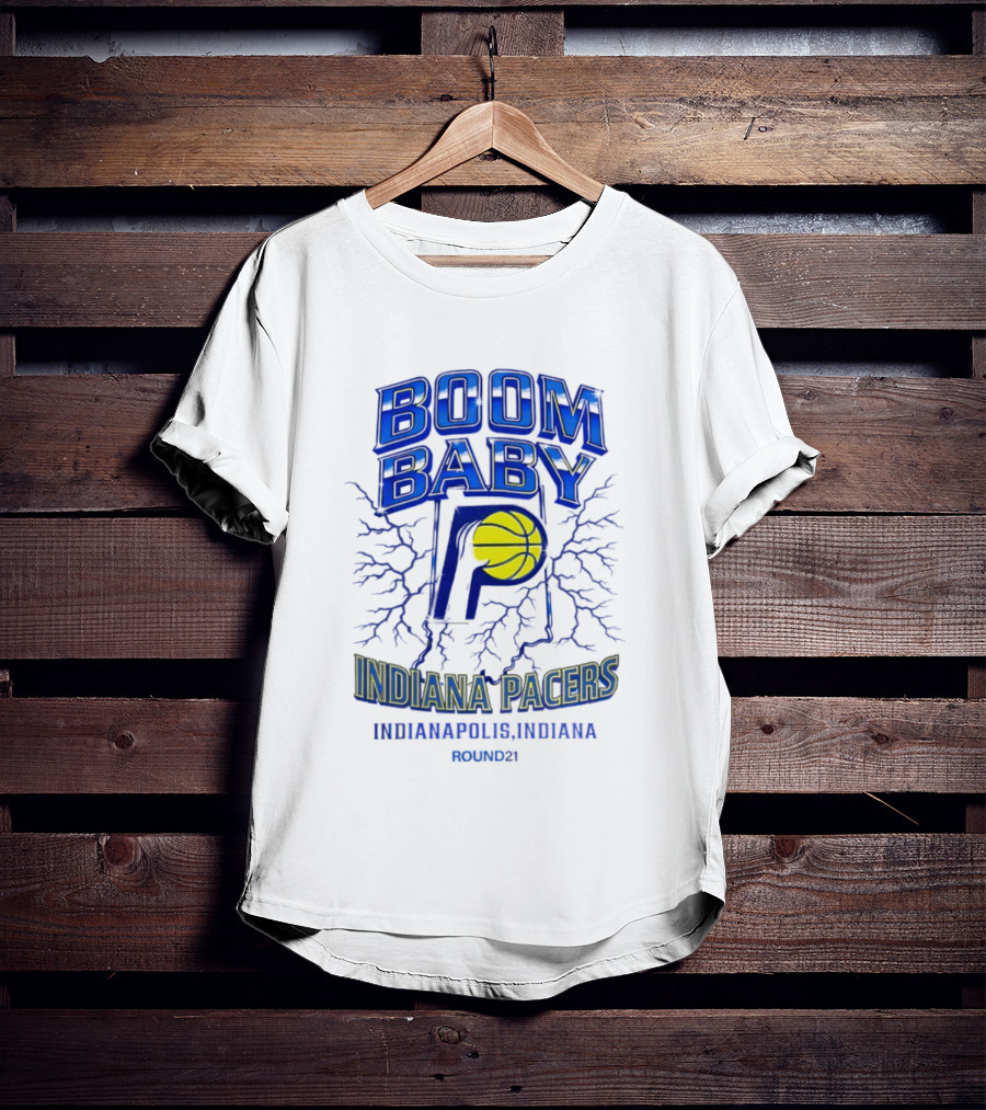 Indiana Pacers Boom Baby Indianapolis Indiana Round21 T-Shirt