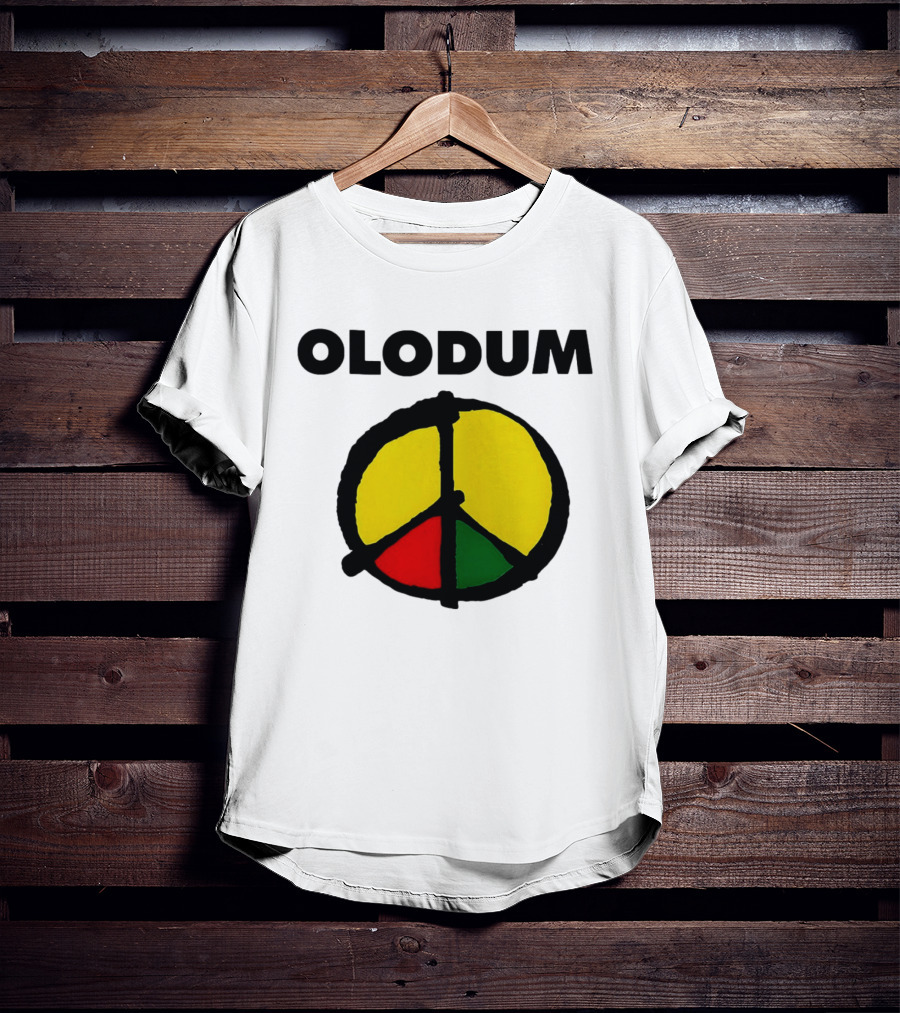 Michael Olodum Peace Symbol Red Yellow Green T-Shirt