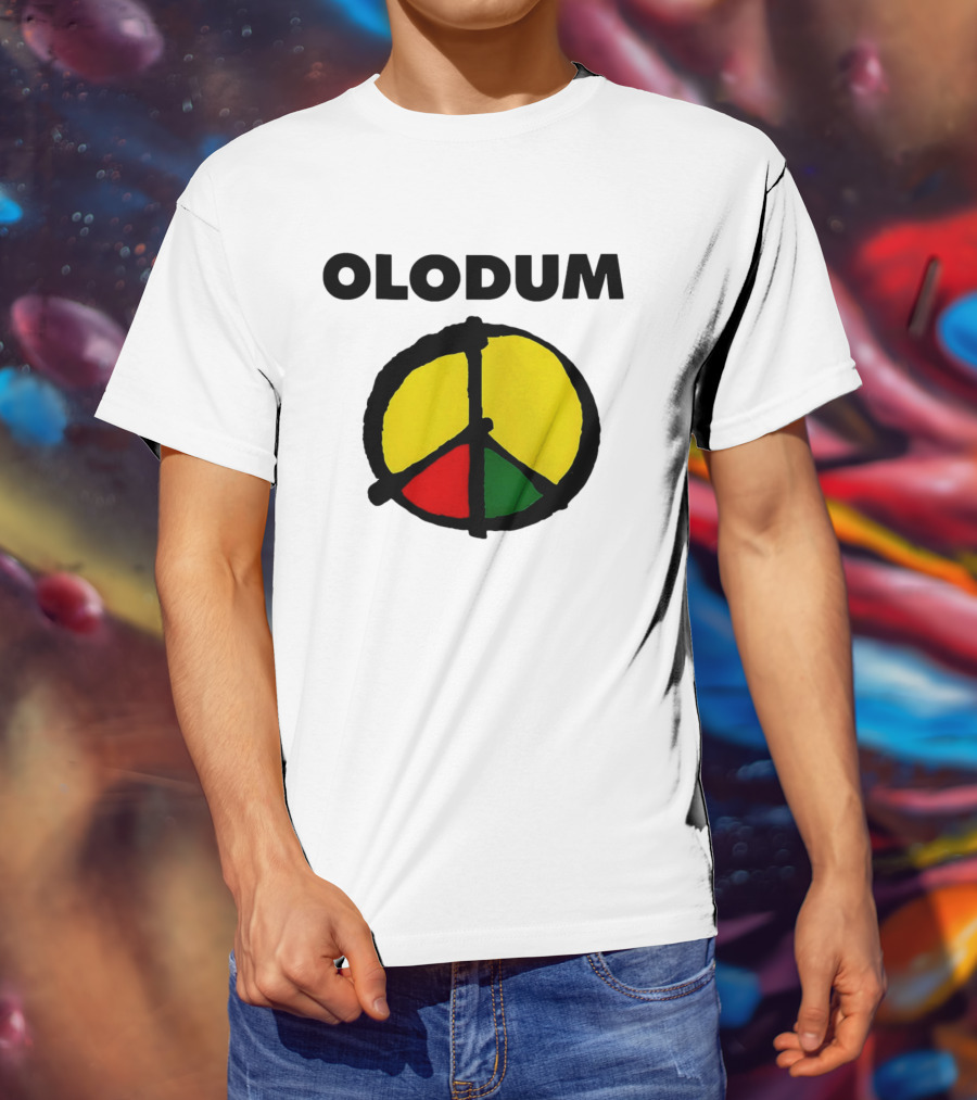 Michael Olodum Peace Symbol Red Yellow Green T-Shirt