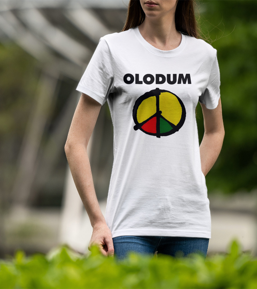 Michael Olodum Peace Symbol Red Yellow Green T-Shirt