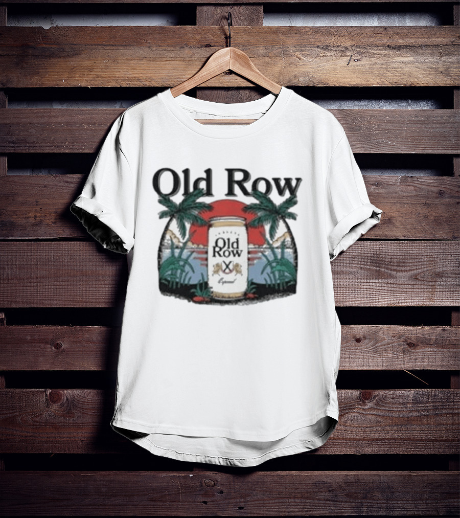 Old Row Cerveza Palm Sunset Beach Scene T-Shirt