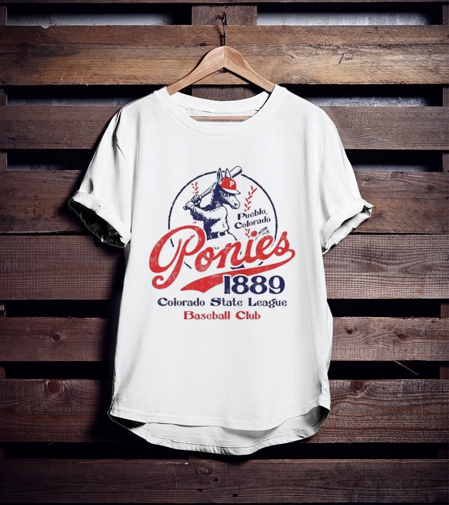 Pueblo Ponies 1889 Colorado State League Baseball Club T-Shirt