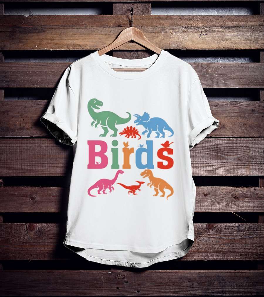 Birds Dinosaurs Colorful Dinosaur T-Shirt