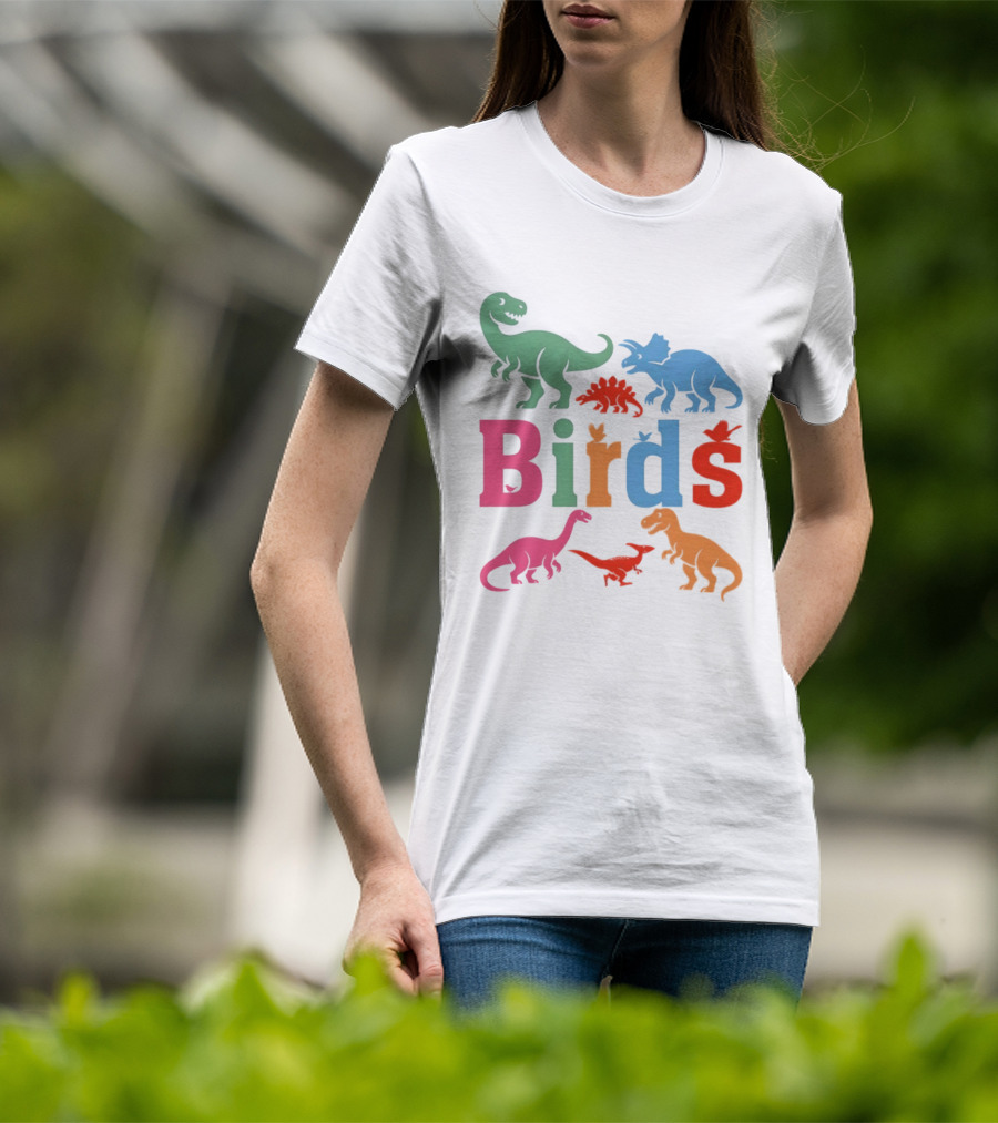 Birds Dinosaurs Colorful Dinosaur T-Shirt