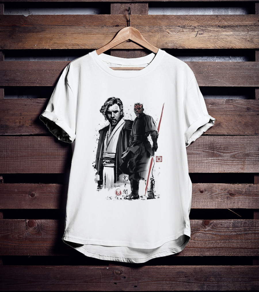 Fueled By Hatred And Revenge Obi Wan Kenobi Darth Maul Japanese Sumi E T-Shirt