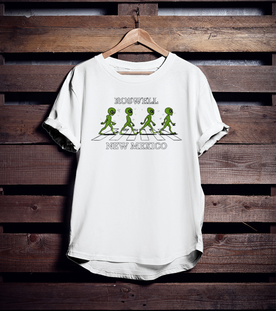 Roswell New Mexico Alien Crossing Abbey Road Beatles T-Shirt