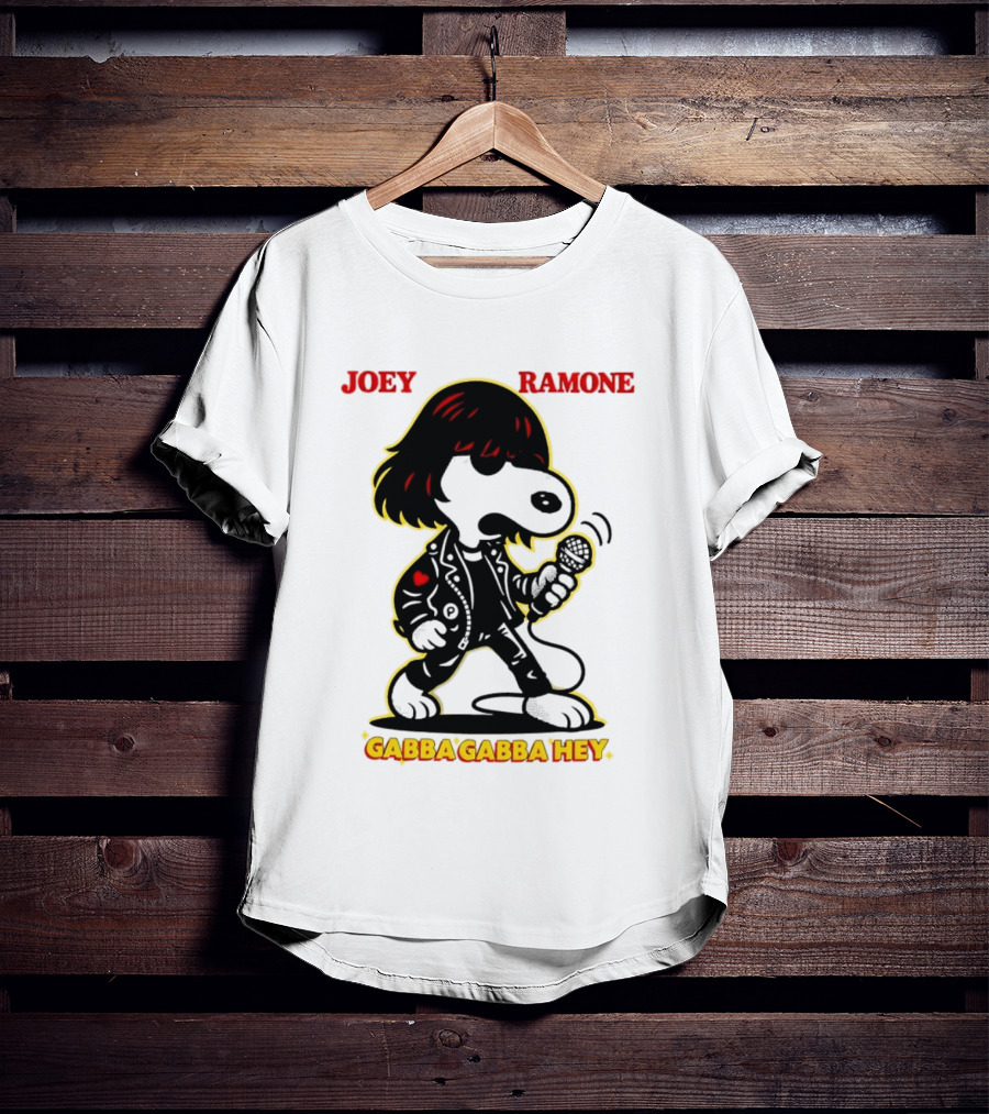 Snoopy Joey Ramone Gabba Gabba Hey Peanuts Crossover Iconic Collaboration T-Shirt