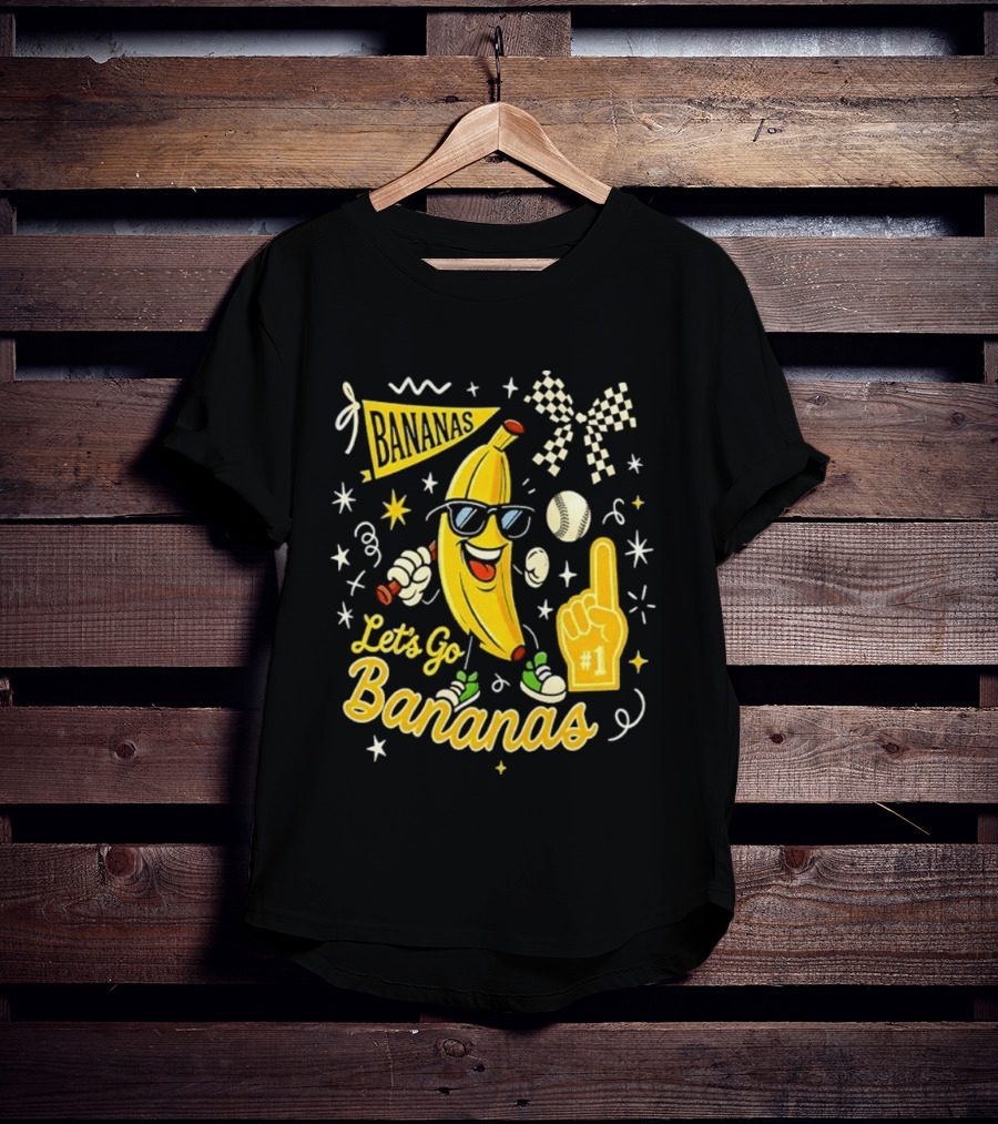 Bananas Let's Go Bananas 2026 With Sunglasses And Foam Finger #1 T-Shirt