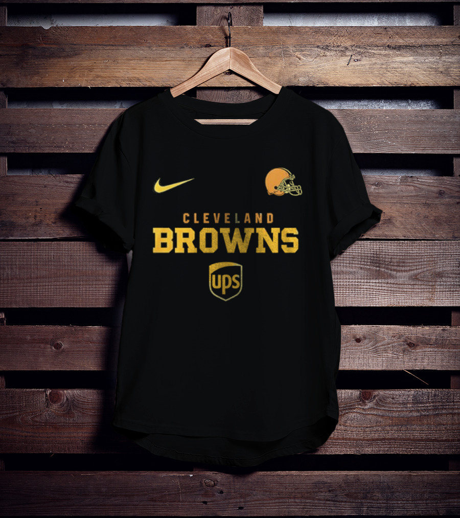 Cleveland Browns UPS Nike Football Helmet Brown And Proud T-Shirt