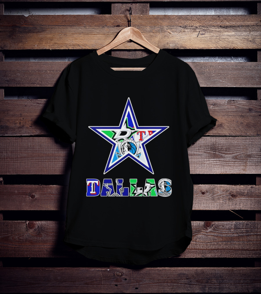 Dallas Cowboys Mavericks Stars Rangers Sports Team Star Mashup T-Shirt