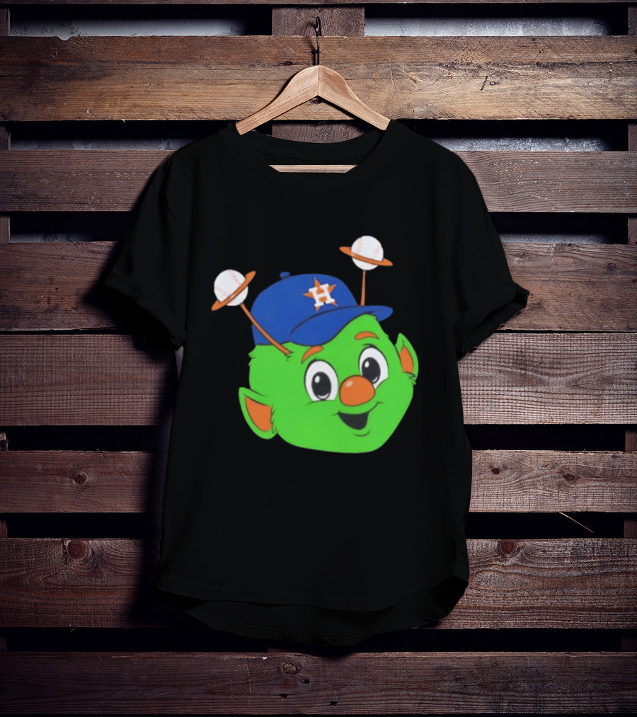Houston Astros Orbit Character Face With Baseball Antennae T-Shirt