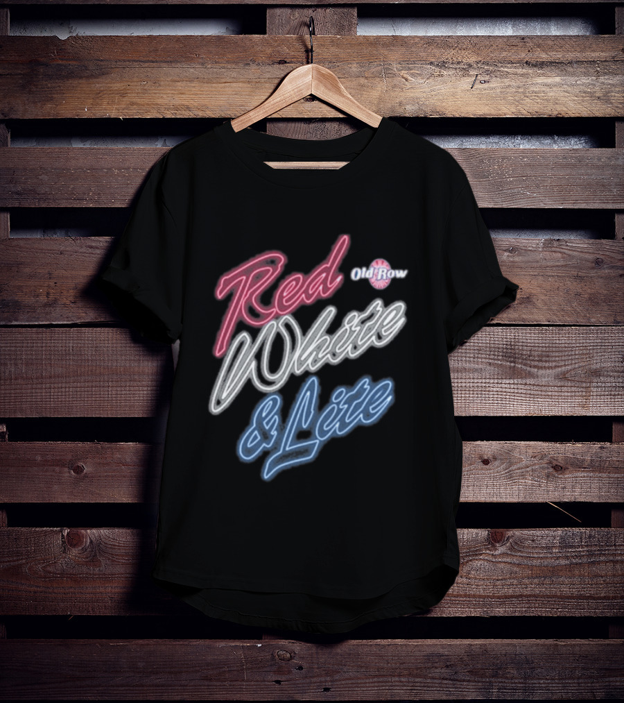 Red White & Lite Old Row Neon T-Shirt