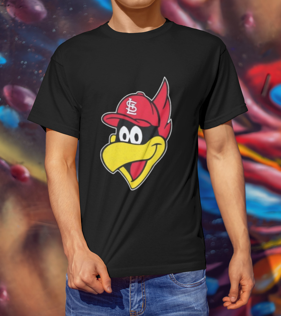 St. Louis Cardinals Fredbird Mascot Facecap Baseball T-Shirt