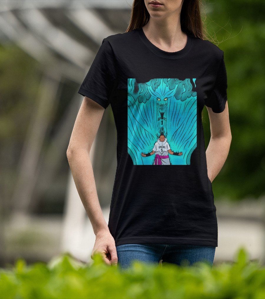 Victor Wembanyama Sasuke Susanoo Spurs Basketball Anime T-Shirt