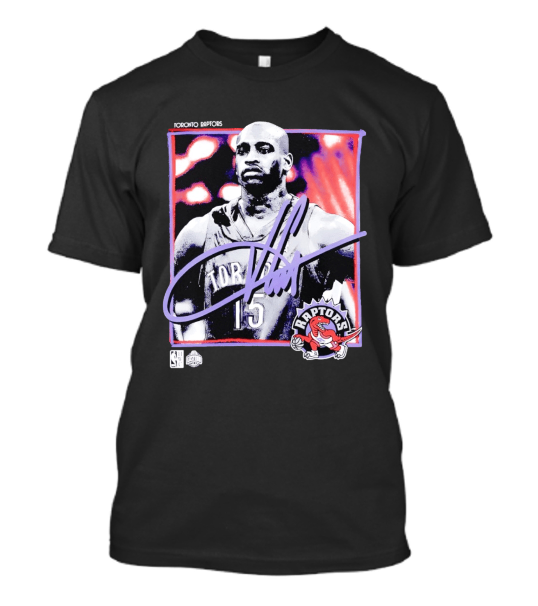 Vince Carter Number 15 Toronto Raptors NBA Hardwood Classics Freeze Frame T-Shirt