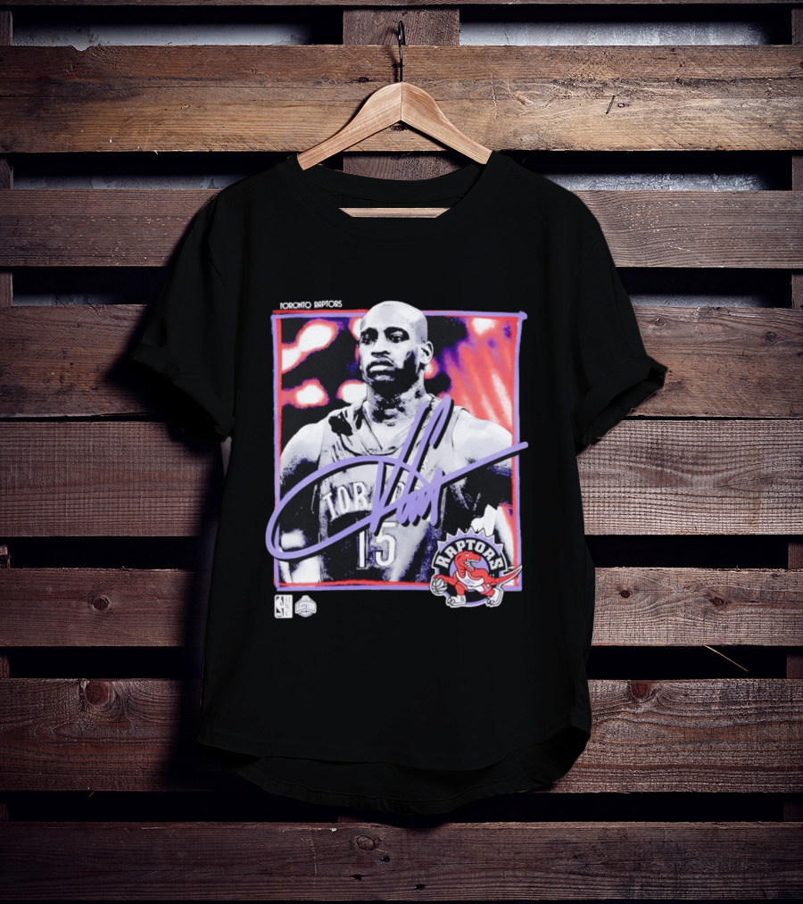 Vince Carter Number 15 Toronto Raptors NBA Hardwood Classics Freeze Frame T-Shirt