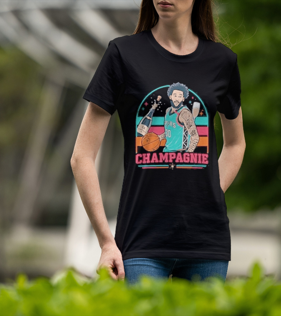 San Antonio Spurs Julian Champagnie 90s Style Basketball T-Shirt