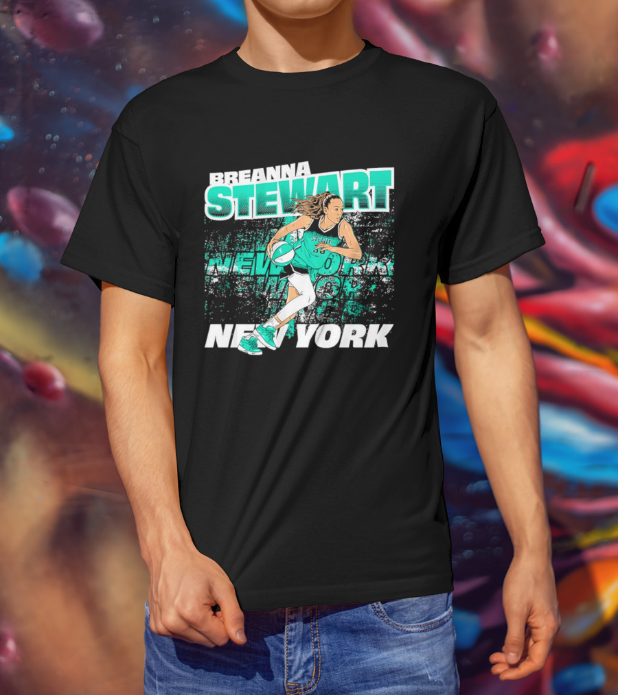 Breanna Stewart New York Basketball Player Action T-Shirt
