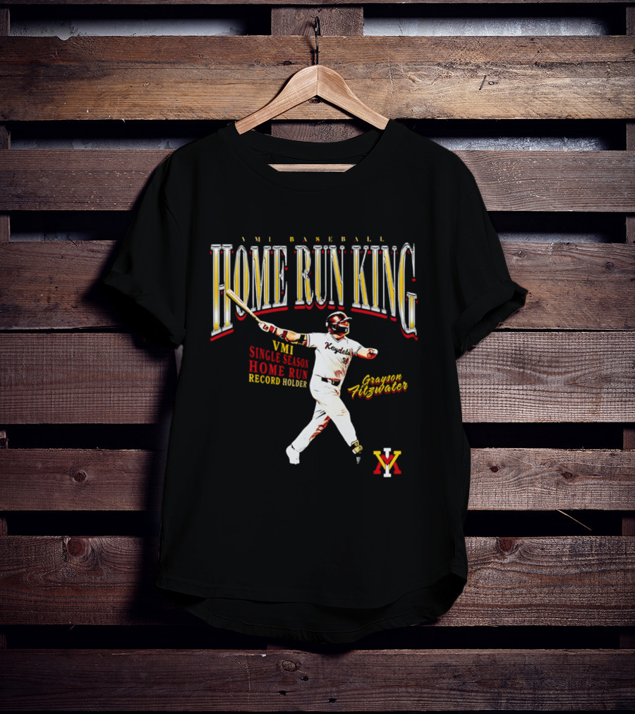 VMI Baseball Home Run King Grayson Fitzwater Single Season Record Holder T-Shirt