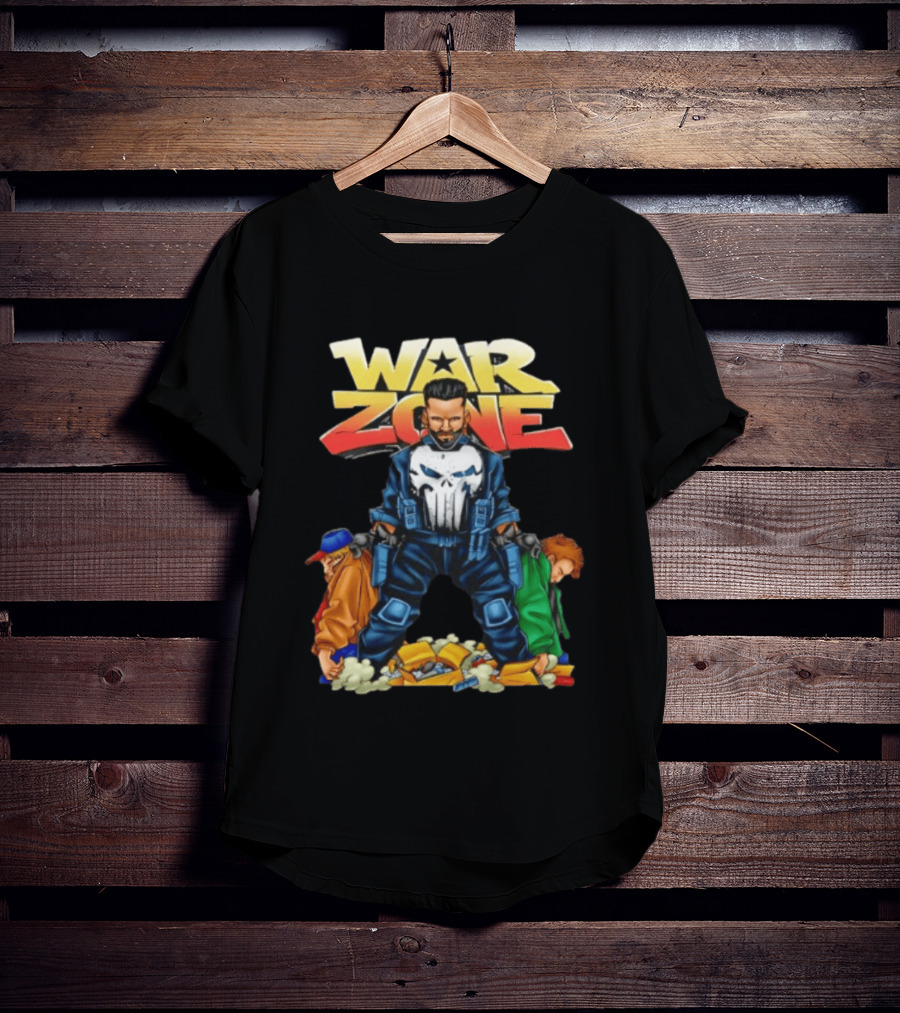 War Zone Original Cartoon Character With Two Enemies T-Shirt