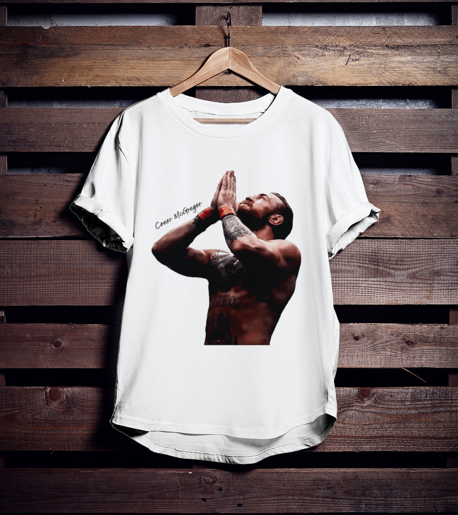 Conor McGregor Returning Pray Pose Tattooed MMA Fighter T-Shirt